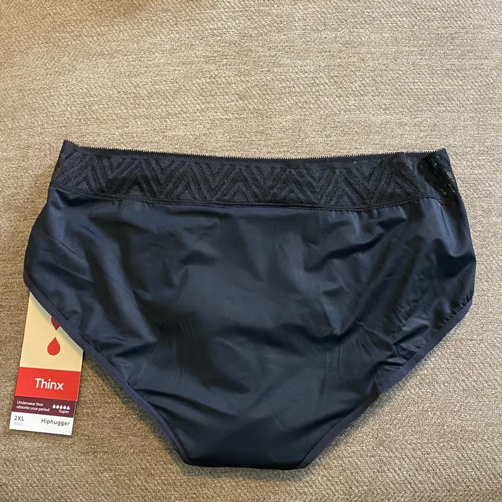 Thinx Hip‎ Hugger Period Panties in Black (2X & 3X)